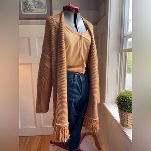 J. Jill Tan Knit Cardigan Sweater Size Medium